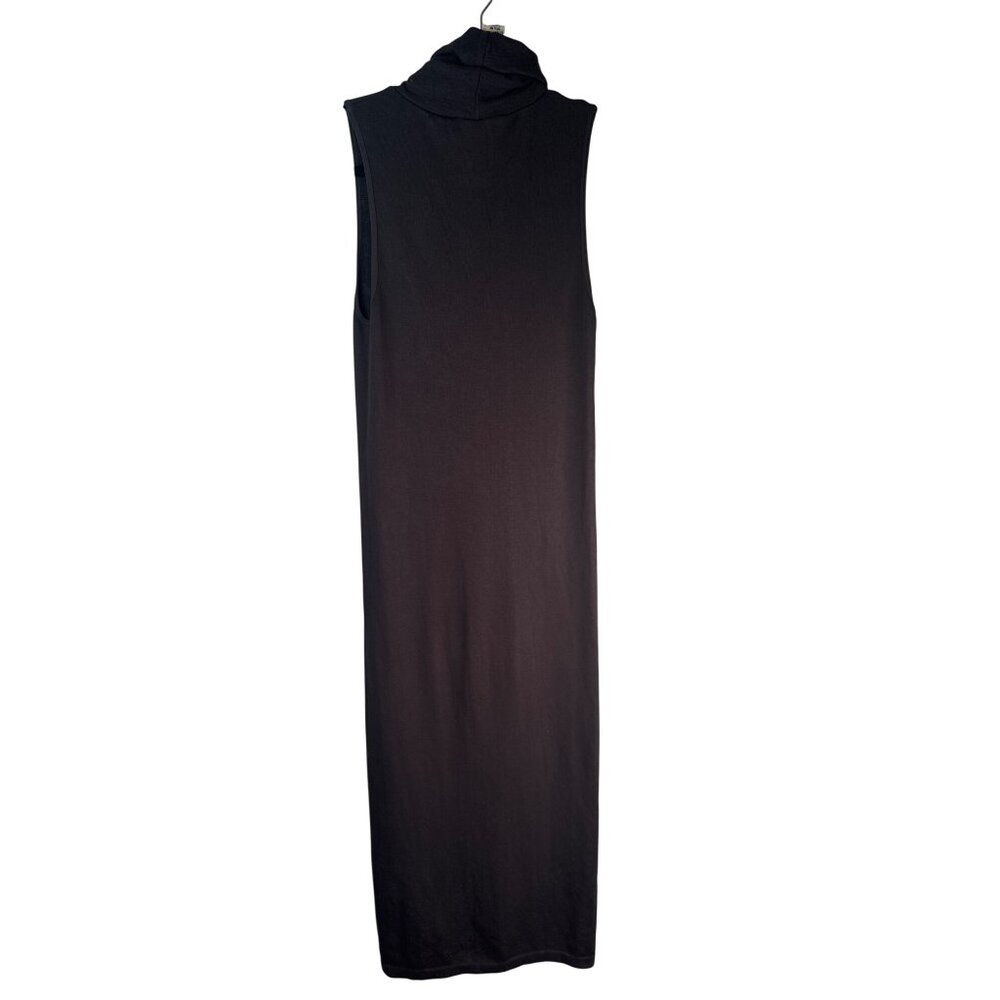 ZARA Sleek Deep Small  Brown Turtleneck Midi Bodycon Dress Stretch Fabric - Picture 8 of 14